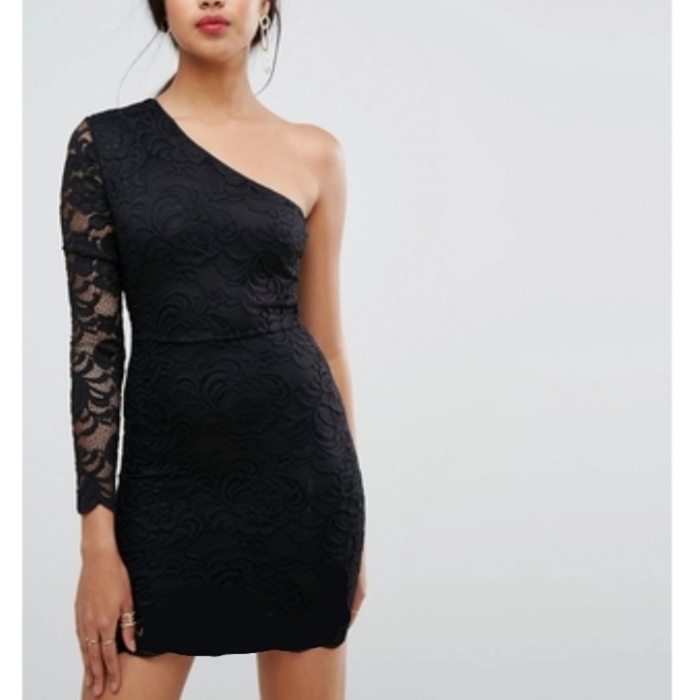 Lovers + Friends dress One shoulder black